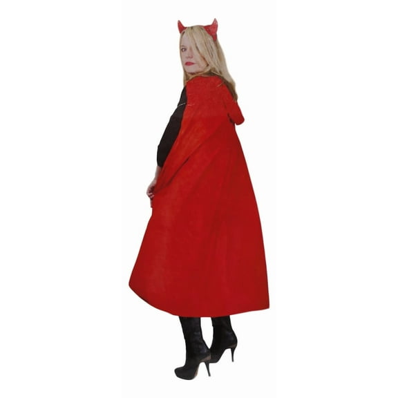 Unisex Red Cape with Horn Headband Halloween Costume Set One Size Fits Most Mens Womens
