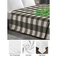 thumbnail image 6 of Plaid Black, King Size Flat Sheet, Wrinkleproof & Fadeproof Cooling Flat Bed Sheet Only, St. Patrick's Day Green Botanical Plant Breathable Soft Bedding Top Sheets 105 x 98 Inches, 6 of 8