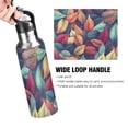 thumbnail image 4 of Yayeee 20oz Insulated Water Bottle Double Wall Stainless Steel with Flip Straw Lid, Blue Vibrant Leaves Pattern, 4 of 7