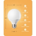 thumbnail image 3 of TGHTBA-Vanity Light Bulbs, G25 LED Bathroom Light Bulbs, 25 Watt Equivalent Globe Light Bulb, CRI90+ 2700K Warm White 450LM, E26 Base, 4 Pack Non-dimmable, ETL Listed, 3 of 4