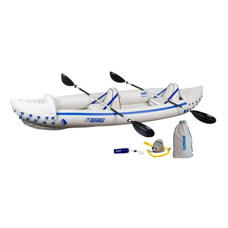 Sea Eagle 370 Pro 3 Person Inflatable Portable Sport Kayak Canoe Boat w/