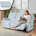 thumbnail image 4 of ZIATUBLES 8 PCS Recliner Sofa Covers for 3 Seater Counch, Soft Stretch Recliner Chair Covers with Storage Pockets Furniture Decor Slipcovers for Living Room, White Floral Light Blue, 4 of 9
