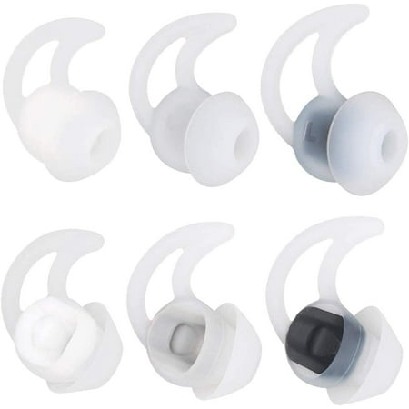 Aiivioll QC20 Replacement Noise Cancelling Double Flange Silicone Earbuds Compatible for Boses QuietControl 30 QC20 QC20i QC30 Soundsport Free SIE2 IE2 IE3 Wireless Headphones (White)