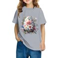 thumbnail image 2 of Jinhomg Summer T Shirts for Kids 2025 Fashion Bunny Graphic Print Tees Boys Girls Casual Loose Short Sleeve Crew Neck Tops Everyday Shirt Items for Kid Gray 7 Years, 2 of 5
