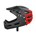 thumbnail image 2 of Casco integral transpirable y ventilado para bicicleta, ideal para montar en bicicleta, hacer snowboard y desplazarse al trabajo. negro rojo, 2 of 9