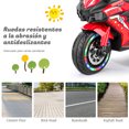 thumbnail image 2 of Motocicleta para niños, vehículo eléctrico de 12V con batería de 3 ruedas, luces LED, pedal, color rojo., 2 of 7