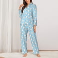 thumbnail image 2 of Daiia Cute Teeth for Women's Long-Sleeved Pajama Set – Soft & Comfortable Sleepwear Button-Up Pajamas Cozy Lounge Wear-X-Large, 2 of 7