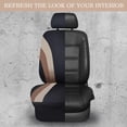 thumbnail image 4 of CAR PASS Line Rider Sporty Cloth 11PCS Universal Fit Car Seat Cover -100% Breathable with 5mm Composite Sponge Inside,Airbag Compatible,3zipper Bench(Full Set, Black and Beige), 4 of 13