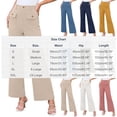 thumbnail image 3 of Nmnitkp Dress Pants Women Business Straight Leg Dress Pants Elastic Waist Zipper Closure Work Trousers with Pockets White,2XL, 3 of 9