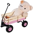 thumbnail image 3 of Spaco Outdoor Wagon All Terrain Pulling w/Wood Railing Air Tires Children Kid Garden , Collapsible Wagon for Sports, Shopping, Camping, Pink, 3 of 15