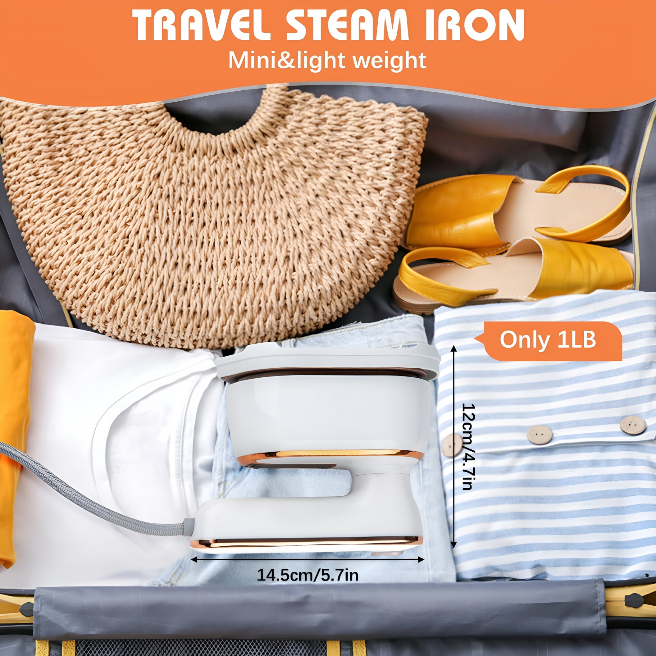 CURYMAY 2026 New Handheld Steam Iron & Garment Steamer 2-In-1: Compact Travel Essential for Wrinkle-Free Clothes | Lightweight & Portable Design for Travel,Home,Office Steam Press