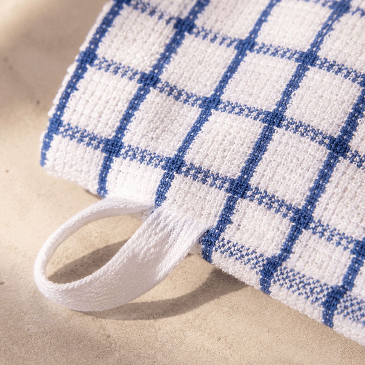 Blue 20 x 28 Inch Set of 4 Terry Cotton Kitchen Towels with Hanging Loop