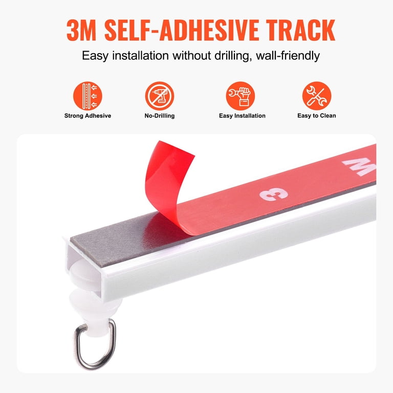 AsterOutdoor Sliding Curtain Track with Self-Adhesive Tape photo 3