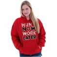 thumbnail image 4 of Hunt Now Work Later Hunter Humor Unisex Plus Fleece Graphic Hoodie Brisco Brands 2X, 4 of 5