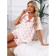 thumbnail image 2 of DARING DIVA Women's Loungewear Ruffle Babydoll Collared Cute Print Pajama Sets S Pink, 2 of 7
