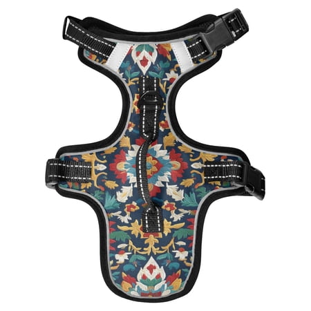 Pet Vest For Walking With Handle Adjustable Reflective Dog Cat Harness Persian Pattern