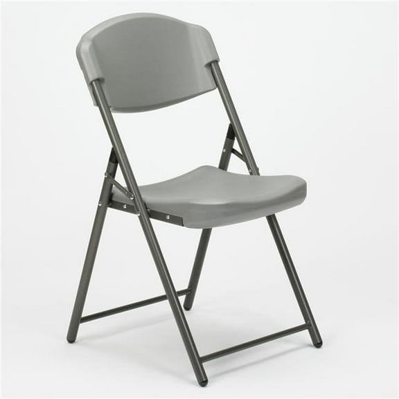 7105-01-663-7983 Skilcraft Folding Chair - Supports Up To 350 lbs  Charcoal Seat & Back  Gray Base