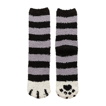 

KUNyu Girls Sleeping Socks 1 Pair Keep Warm Cat Feet Cute Elasticity Opening Fluffy Socks