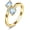 C-March-Created Aquamarine, variant on 1CT Adjustable Women Heart Ring 14K Gold Plated Birthstone Rings for Women Promise Ring for her Simulated Gemstone Statement Stackable Band Width 2mm Open Size 5~9