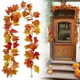 thumbnail image 2 of Iamnij Fall Leaf Decorated Halloween Fake Flower,Autumn Decoration Simulation Maple Rattan Rattan Decoration Home Wall Hanging Maple Rattan, 2 of 9