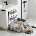 thumbnail image 4 of Stainless Steel Cat Litter Box - 11.8x15.7x7.8in Large Metal Litter Box with High Side, Anti-Leakage Non-Sticky Easy Cleaning for Small and Large Cats, Gray, 4 of 6