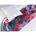 thumbnail image 3 of Blooming Roses Bed Runner, Wild Nature Themed Spring Flowers Retro Pattern Watercolor Print, Decorative Accent Bedding Scarf for Hotels Homes & Guest Rooms, Twin, Dark Magenta Pale Pink, by Ambesonne, 3 of 3