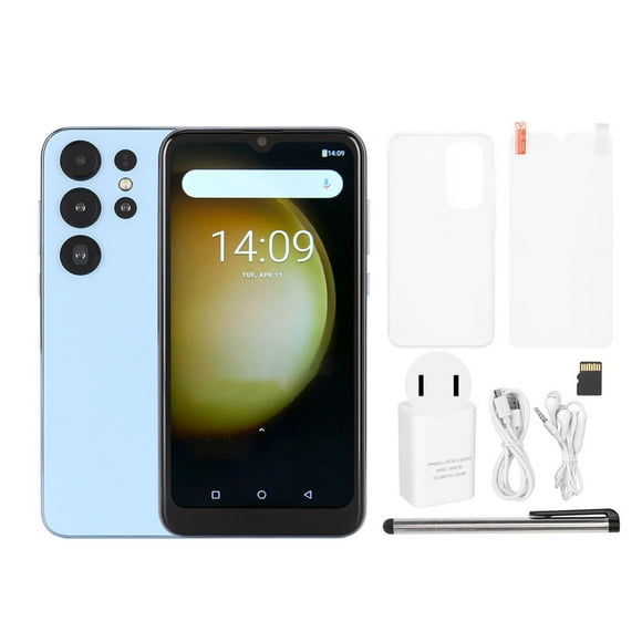 S23 Ultra 6.1in Smartphone Face Unlocked Phone 3G Call 4GB RAM 32GB ROM Quad Core For Android 11 System 100?240V Blue
