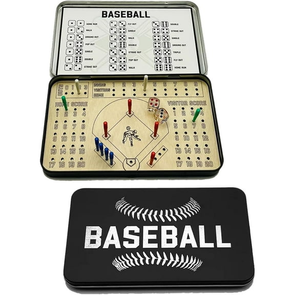Baseball Travel Game,Tabletop Baseball Games,Baseball Board Game,Travel Game Baseball Football Knuckle Dice Table Game for Adults (Baseball)
