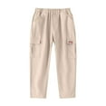 thumbnail image 2 of Spazoro Toddler Boys Cargo Pants, Solid Color Baggy Cotton Elastic Waist Multi-Pockets Casual Jogger for Boys Beige Size 12 T, 2 of 5