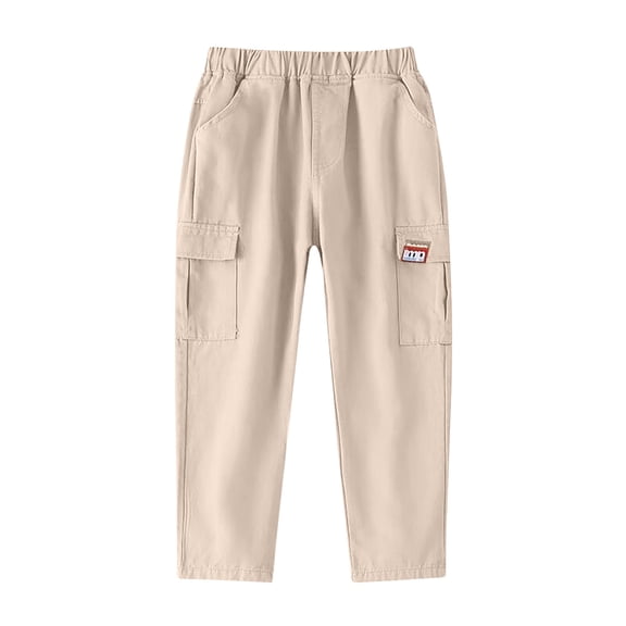 XUNKUSGA Boys' Sweatpants 1-12 Years Elastic Waist Open Bottom Cargo Pants Soft Cotton Boys Pants Comfortable Loose Straight Leg Boys Athletic Pants