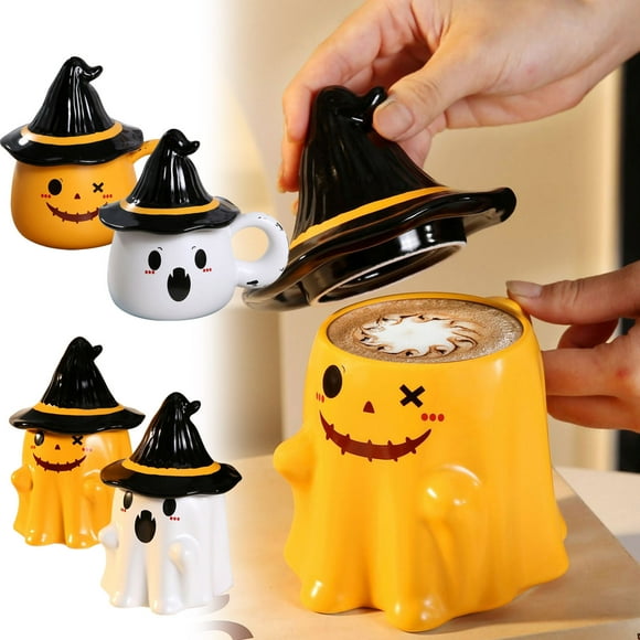 Viflosae Savings Halloween Gift Ceramic Cup Cute Ghost Shaped Breakfast Milk Cup Mug Clear Out Deals - up to 30% off