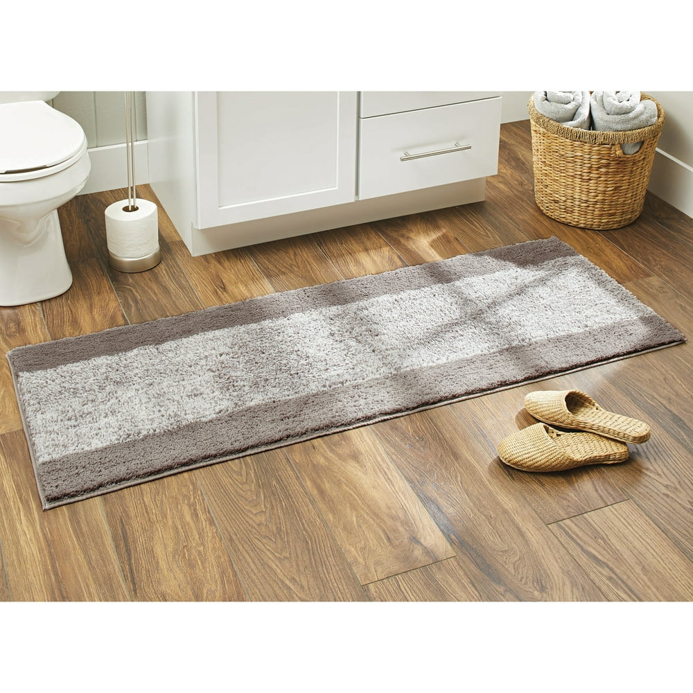 Better Homes & Gardens Heathered Stripe Polyester Bath Rug Runner