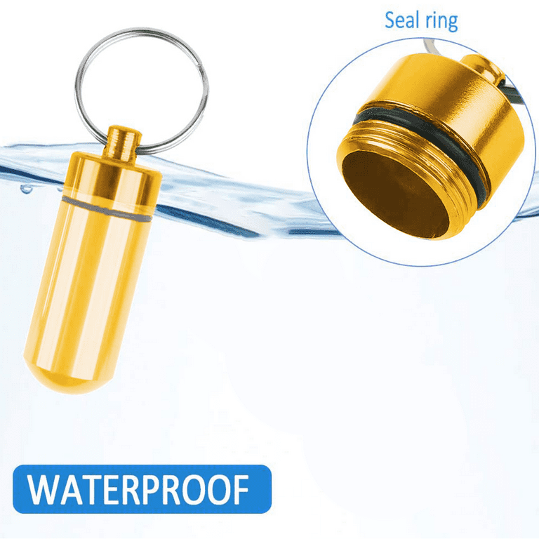 Keychain Pill Holder, Aluminum Waterproof Portable Small Travel
