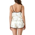 thumbnail image 3 of INSPIRE CHIC Women's Satin Pajamas Set Sleepwear Nightwear Cami Tops with Shorts Loungewear L White, 3 of 6