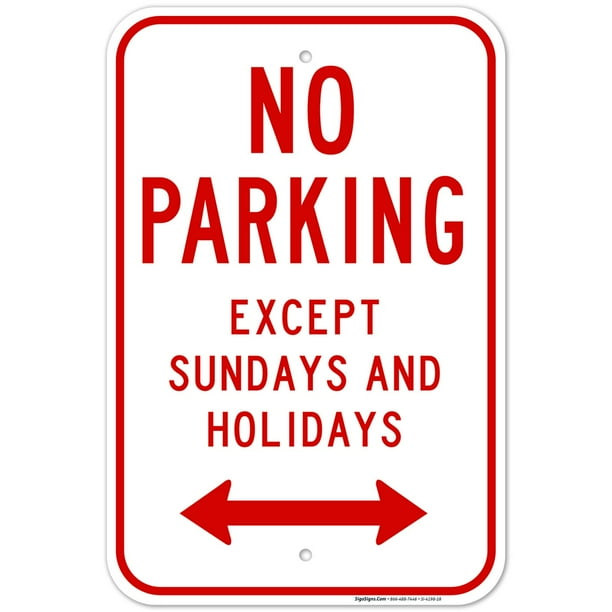 Except Sunday & Holidays Bidirectional No Parking