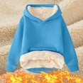 thumbnail image 2 of Mwjwdo Unisex Boys Girls Fleece Lined Sherpa Hoodie Kids Warm Winter Hoodies Pullover Hooded Sweatshirt Sweater 1-12Y Sky Blue 3 Years, 2 of 9