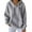 Grey, variant on Women's Solid Color Ribbed Hooded Sweatshirt, Thick Pullover with Adjustable Drawstring and Pockets, Soft Cotton Blend Casual Streetwear for Spring, Autumn and Daily Wear Beige L