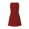 thumbnail image 6 of Annhoo Sleeveless Dresses for Women Polka Dot V Neck A-Line Loose Comfy Casual Beach Mini Sundresses, 6 of 7