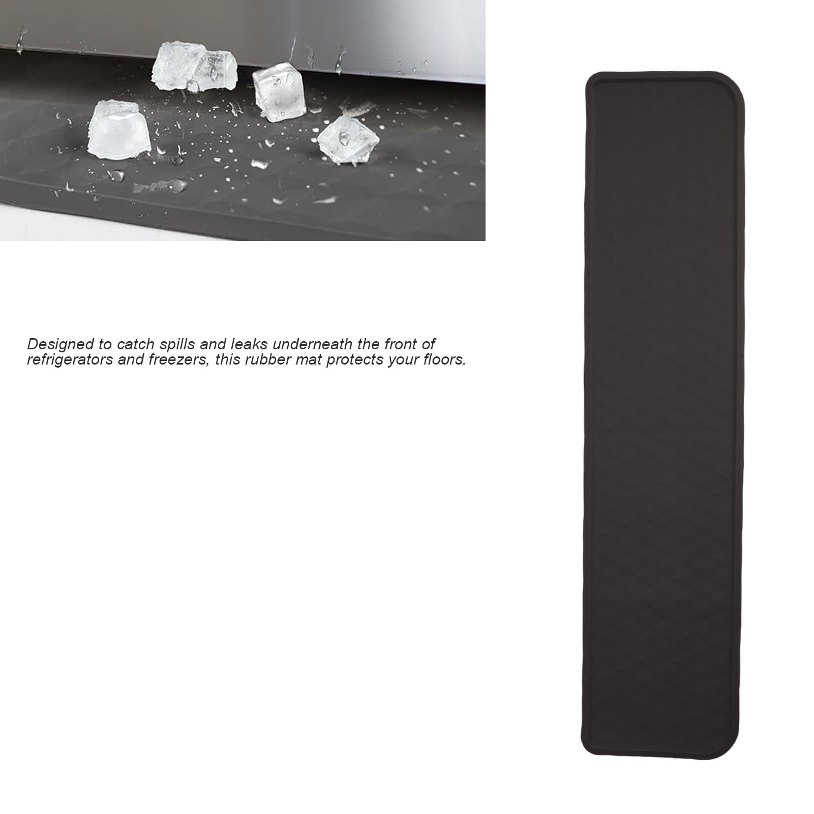 Under Refrigerator Drip Tray, Raised Edge Refrigerator Spill Mat Silicone Anti Slip Floor Protector  For Washing Cabinet