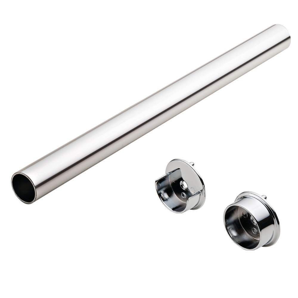 Polish Chrome Oval Tubing with End Supports Choose Your Accurate Size 1/4, 1/2, 3/4 4 Pro-Pack Long Oval Wardrobe Tube Closet Rod Pack