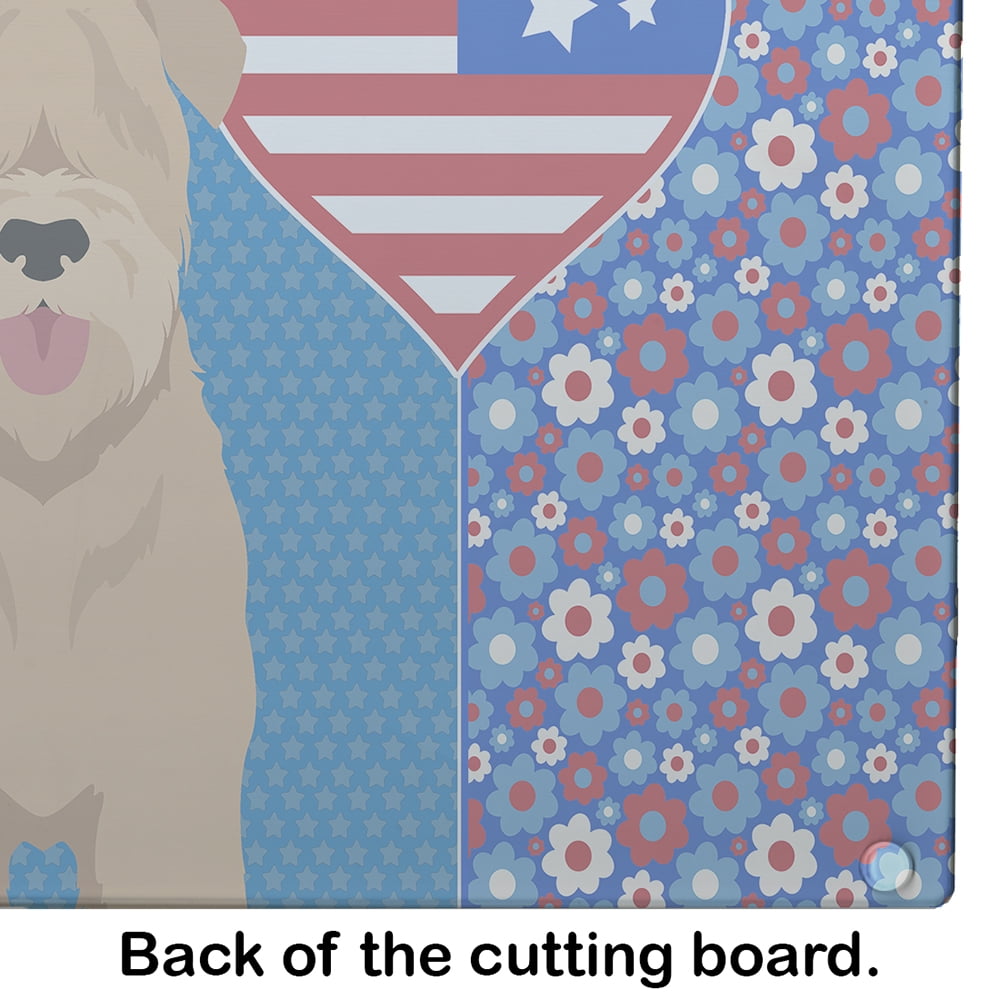 Red Wheaten Terrier Glass Cutting Board Large 12 in x 15 in