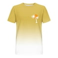 thumbnail image 4 of Hfnxid Mens Big and Tall Top Fashion Graphic Short Sleeve T-Shirt Slim Fit Gradient Crew Neck Tee Summer Classic Breathable Tropical Print Printed Shirts Yellow XXXXXL, 4 of 6