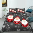 thumbnail image 1 of Unique Design Bed Cover Set Grey Background High Quality Santa Claus And Snowflake Painting,King (90"x104"), 1 of 4