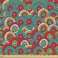 thumbnail image 2 of Abstract Fabric by the Yard, Hand Drawn Intricate Colorful and Overlapping Circles, Upholstery Fabric for Dining Chairs Home Decor Accents, Marigold Dark Coral by Ambesonne, 2 of 5