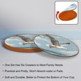 thumbnail image 4 of Seagull 6Pcs Round Microfiber Leather Car Coasters, 11x11 cm/4.3x4.3 in Size, Cup Holder Mat for Drinks, Absorbent Car Accessories, 4 of 6
