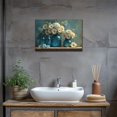 thumbnail image 5 of Country Flower Canvas Wall Art, Teal Blue Mason Bottle Colorful Flower Picture, Framed Rustic Floral Wall Decor for Bedroom Bathroom Living Room Dining Room Office Kitchen Artwork Decor 12x18 Inch, 5 of 5