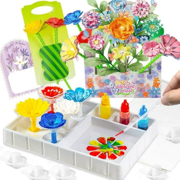 Noehoiugi Magic Flower Art Kit For Girls – Diy Blooming Flower Craft Kit With Color Drop Science Experiment | Creative Art & Stem Toy For Ages 6+