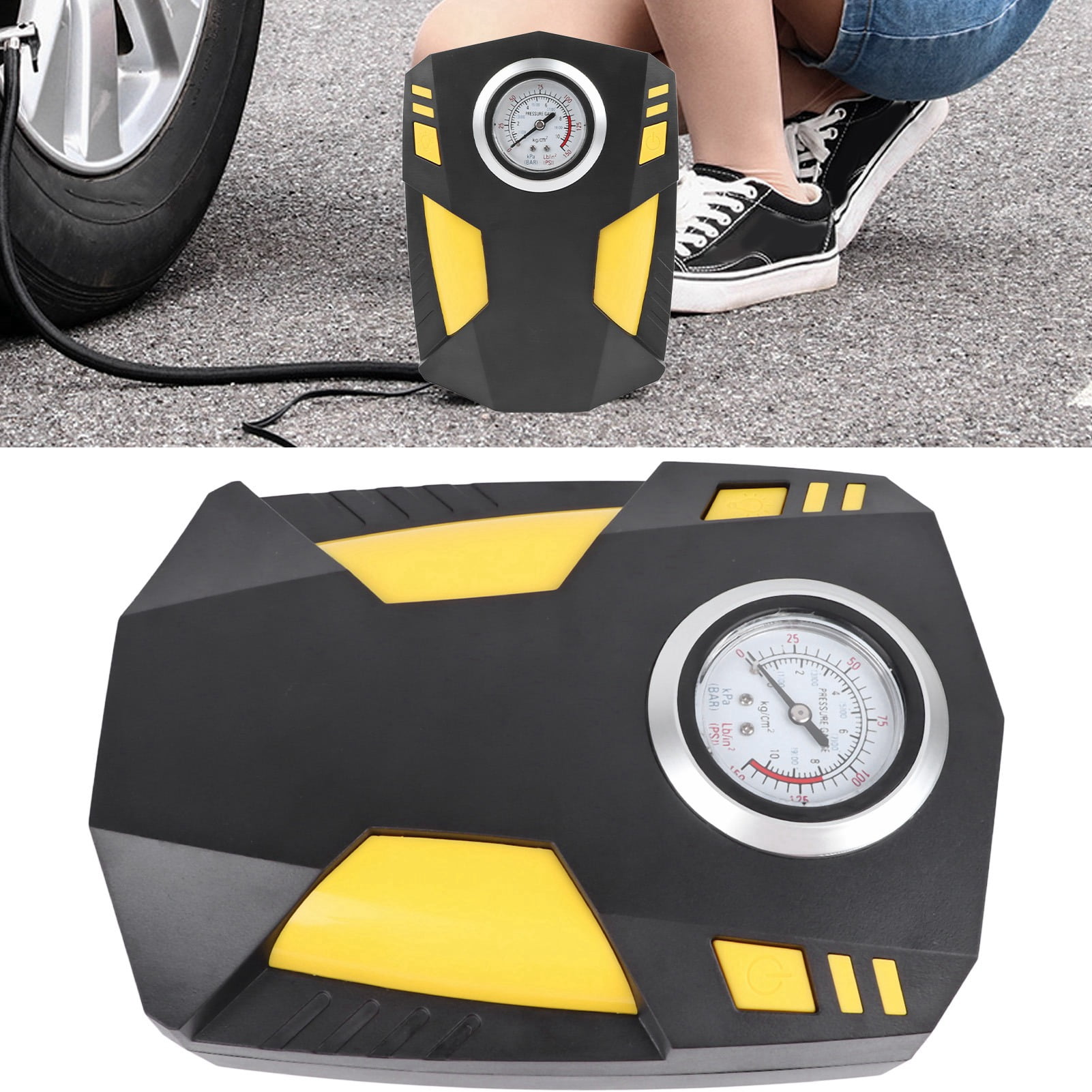 Car Tire Inflator, Accurate Reliable Pointer Model Tire Pump  for Vehicle