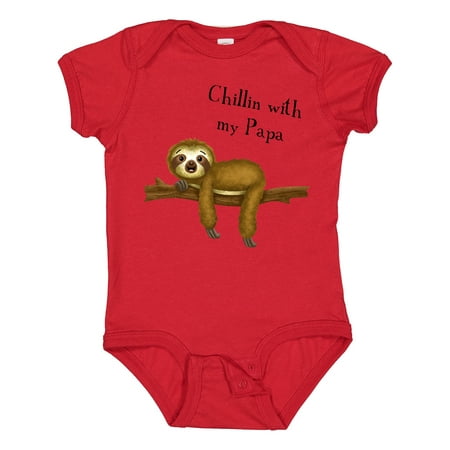 

Inktastic Chillin with Papa Sloth Cute Gift Baby Boy Bodysuit