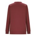 thumbnail image 5 of Scyoekwg Women'S Sweatshirts Pullover Tops Dressy Casual Loose Solid Color Crewneck Button Pullover Side Slit Tunic Tops Long Sleeve Fall Winter Clothes Trendy Sweatshirts(Red,XXL), 5 of 8
